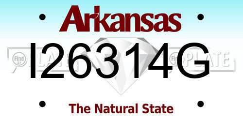 I26314G Arkansas License Plate