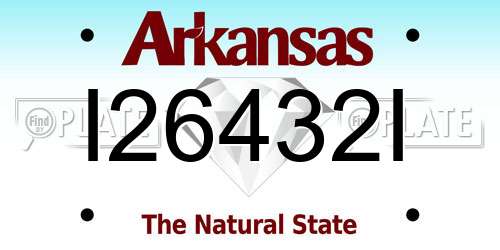 I26432I Arkansas License Plate