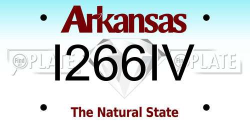 I266IV Arkansas License Plate