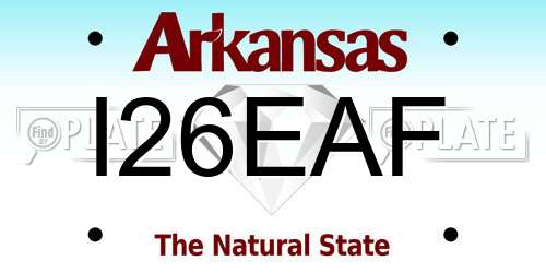 I26EAF Arkansas License Plate