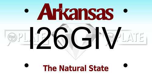 I26GIV Arkansas License Plate