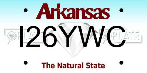 I26YWC Arkansas License Plate