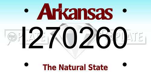 I270260 Arkansas License Plate