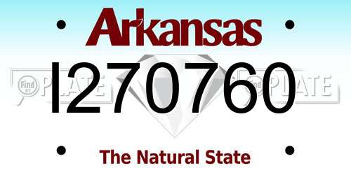 I270760 Arkansas License Plate