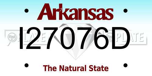 I27076D Arkansas License Plate