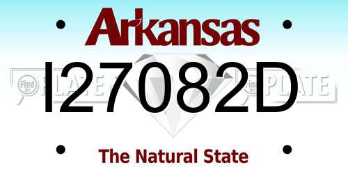 I27082D Arkansas License Plate