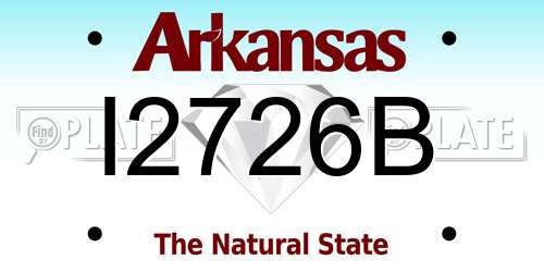I2726B Arkansas License Plate