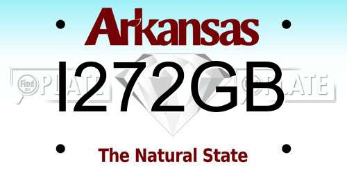 I272GB Arkansas License Plate