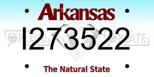 I273522 Arkansas License Plate
