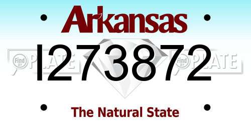 I273872 Arkansas License Plate