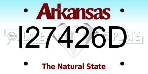 I27426D Arkansas License Plate