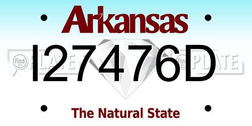 I27476D Arkansas License Plate