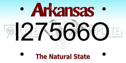 I27566O Arkansas License Plate