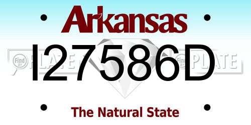 I27586D Arkansas License Plate