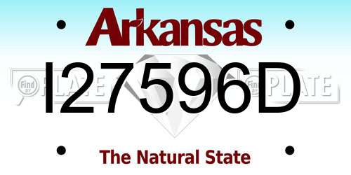 I27596D Arkansas License Plate