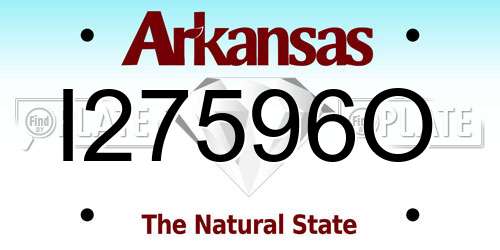 I27596O Arkansas License Plate