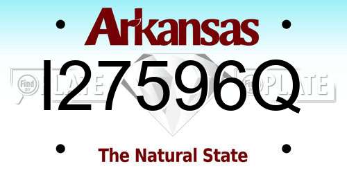 I27596Q Arkansas License Plate