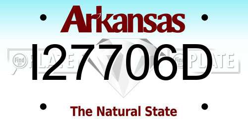 I27706D Arkansas License Plate
