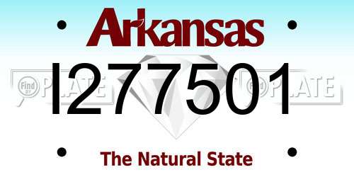 I277501 Arkansas License Plate