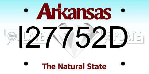 I27752D Arkansas License Plate