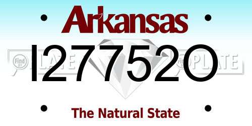 I27752O Arkansas License Plate