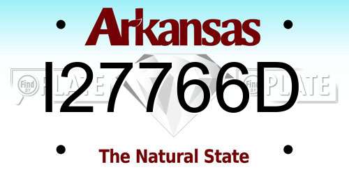 I27766D Arkansas License Plate