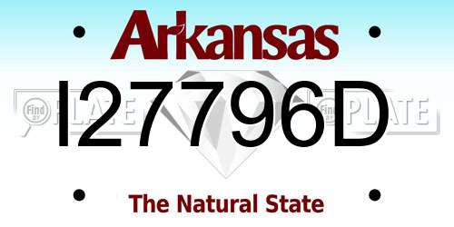 I27796D Arkansas License Plate