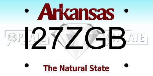 I27ZGB Arkansas License Plate