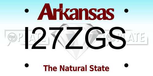I27ZGS Arkansas License Plate