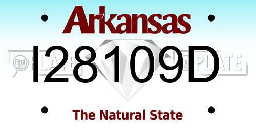 I28109D Arkansas License Plate