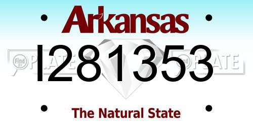 I281353 Arkansas License Plate