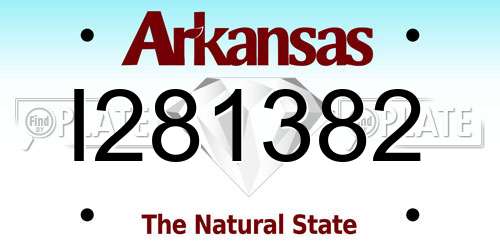 I281382 Arkansas License Plate