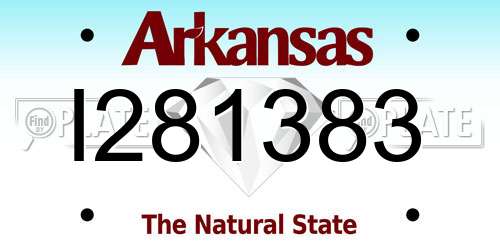 I281383 Arkansas License Plate