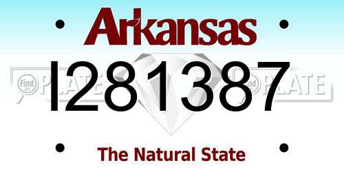 I281387 Arkansas License Plate