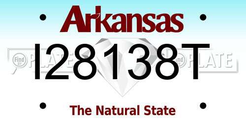 I28138T Arkansas License Plate