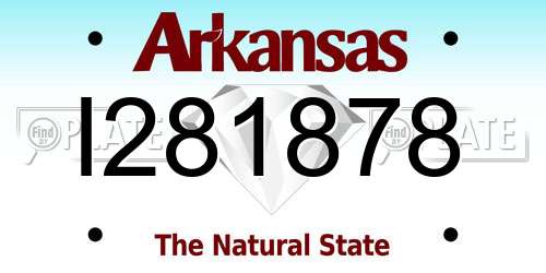I281878 Arkansas License Plate