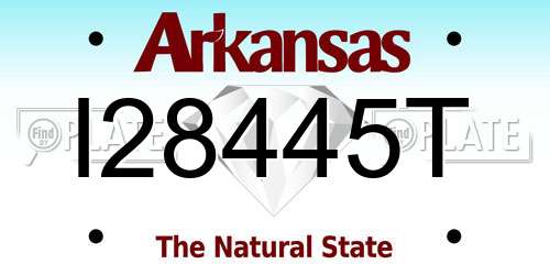 I28445T Arkansas License Plate
