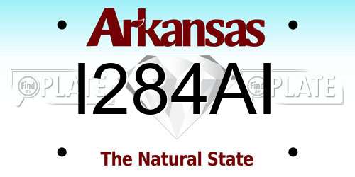 I284AI Arkansas License Plate