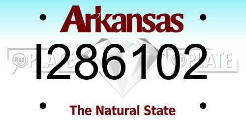 I286102 Arkansas License Plate