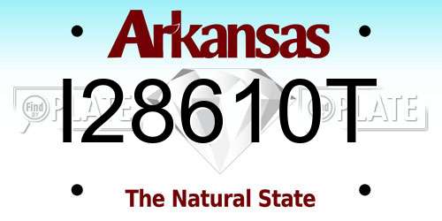 I28610T Arkansas License Plate