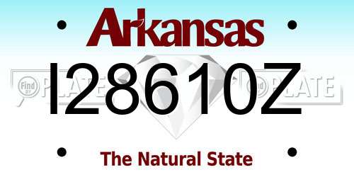 I28610Z Arkansas License Plate