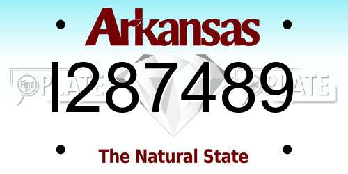I287489 Arkansas License Plate