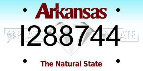 I288744 Arkansas License Plate
