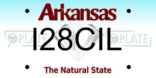 I28CIL Arkansas License Plate
