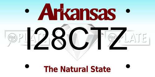 I28CTZ Arkansas License Plate