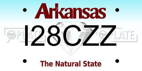 I28CZZ Arkansas License Plate