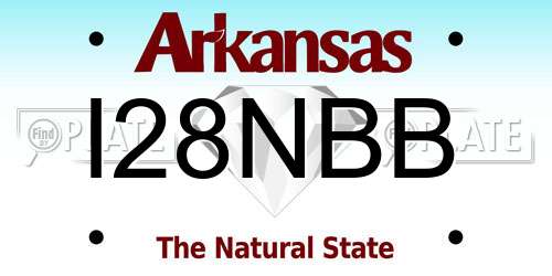 I28NBB Arkansas License Plate