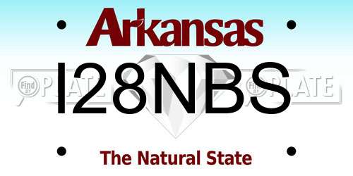 I28NBS Arkansas License Plate