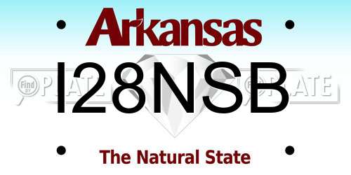 I28NSB Arkansas License Plate