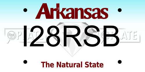 I28RSB Arkansas License Plate